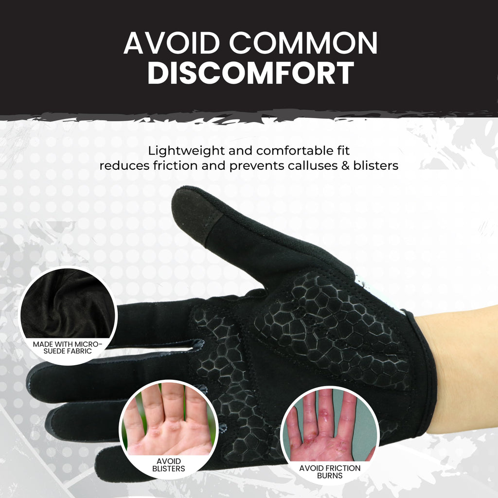 LuxoBike Bike Gloves for Men Women with Anti-Slip Shock-Absorbing Riding Pad, Light Weight Full Finger Cycling Gloves Touch Screen Breathable Mountain Biking Road Bicycle