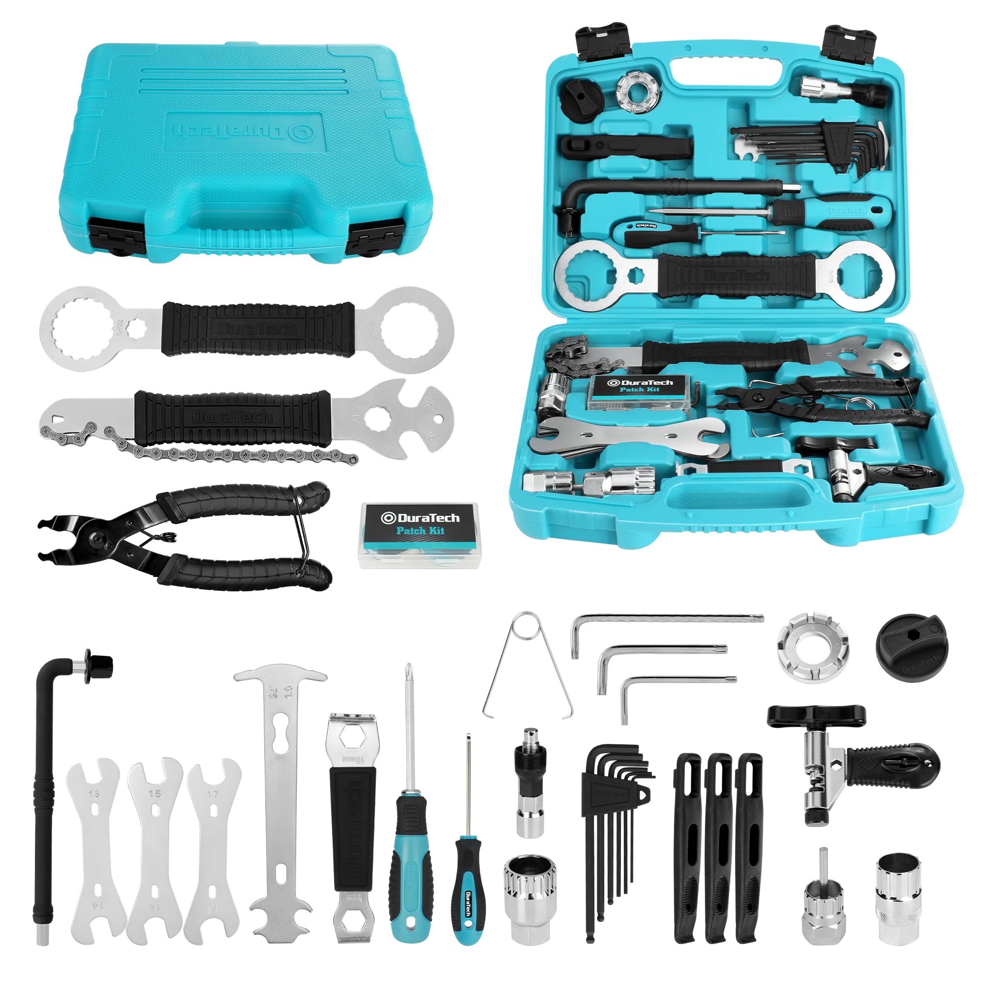DURATECH Bicycle Repair Tools, Bike Tools Kit with Storage Box