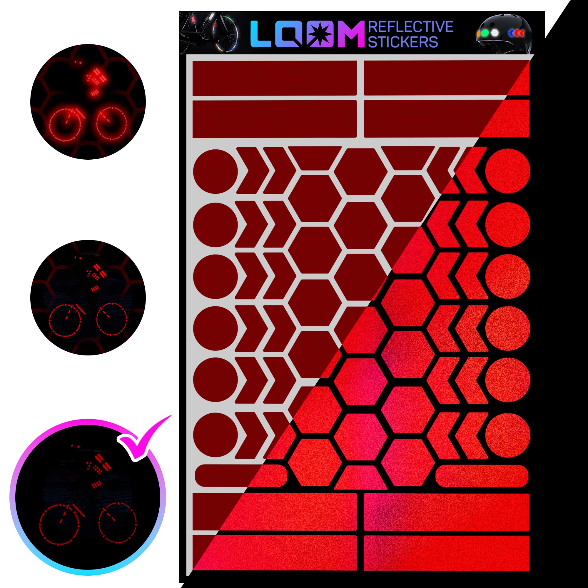 LOOM® Reflective Stickers for Bikes & Helmets