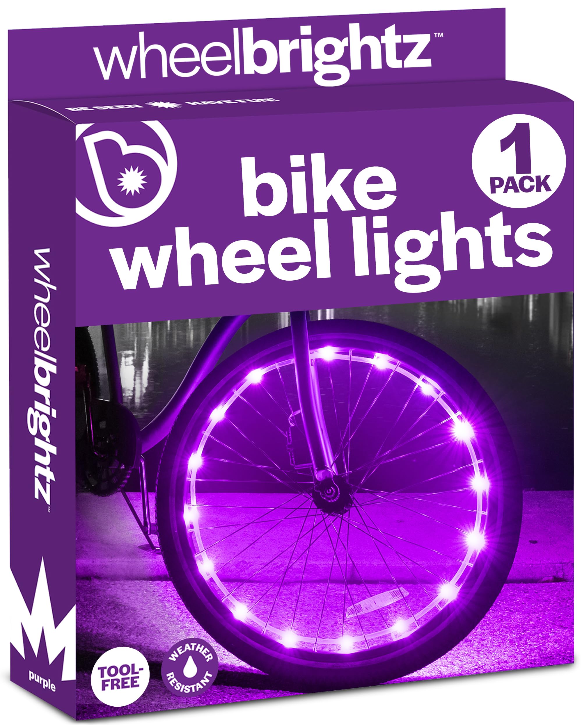 Brightz WheelBrightz 2-Pack LED Bike Wheel Lights - 2026 Edition with Superior Straps & LED-Weatherproof Shield! 14 Colors - Unmatched Durability, Visibility & 48+ Hours of Dazzling Illumination