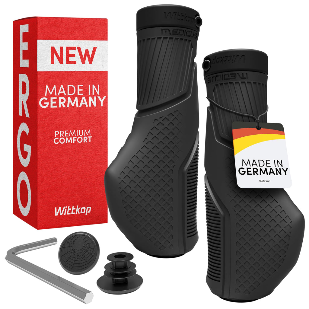Wittkop Bike Grips With Innovative 3-Zone Design Made in Germany - Ergonomic Non-Slip Comfort and EFC Zones for Optimized Grip & Comfort - Handlebar