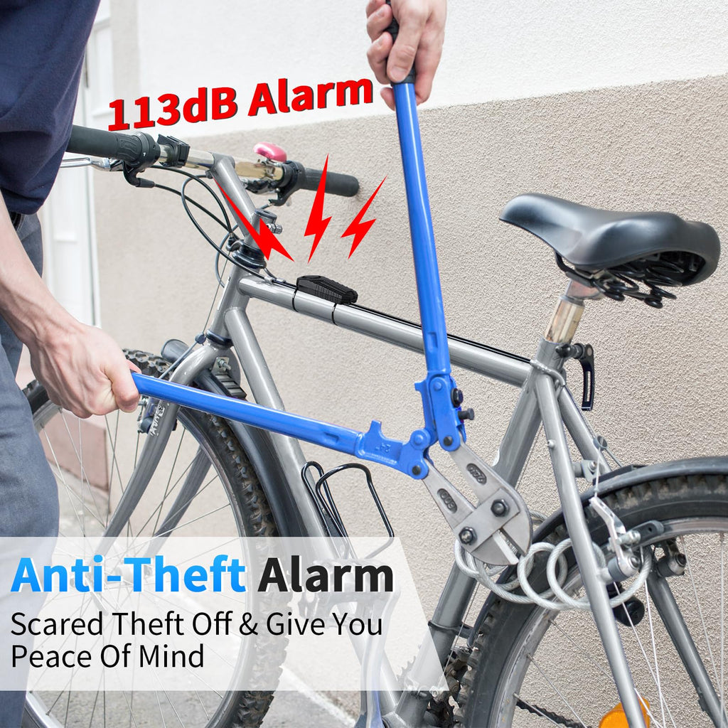 WSDCAM Bike Alarm with Remote 2 Pack, 113dB Wireless Anti-Theft Vibration Motorcycle Bicycle Alarm Vehicle Security Alarm System