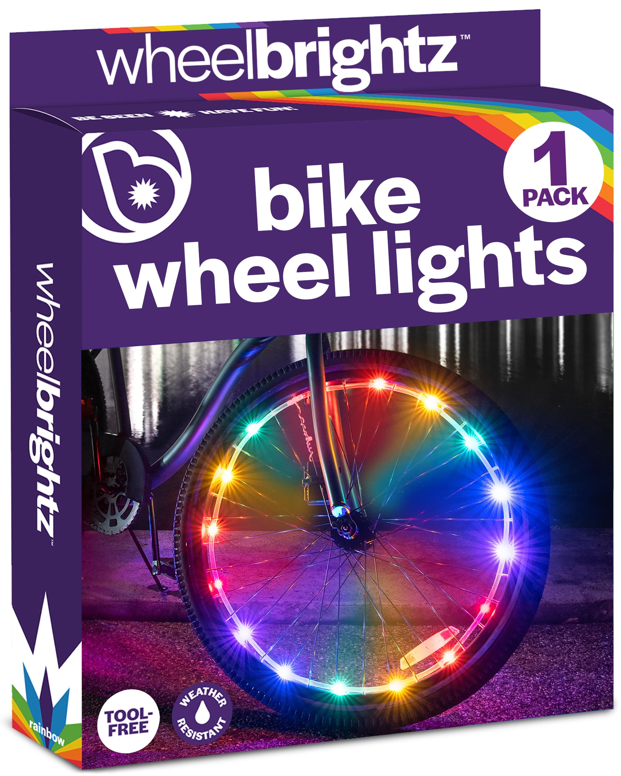 Brightz WheelBrightz 2-Pack LED Bike Wheel Lights - 2026 Edition with Superior Straps & LED-Weatherproof Shield! 14 Colors - Unmatched Durability, Visibility & 48+ Hours of Dazzling Illumination