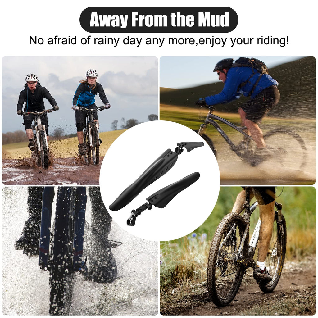 Cooryda Bike Mudguard Set, Adjustable Bicycle Mudguards - Front and Rear Mud Flaps for MTB, Road Bike - Fits 24/26/27.5 inch Wheels