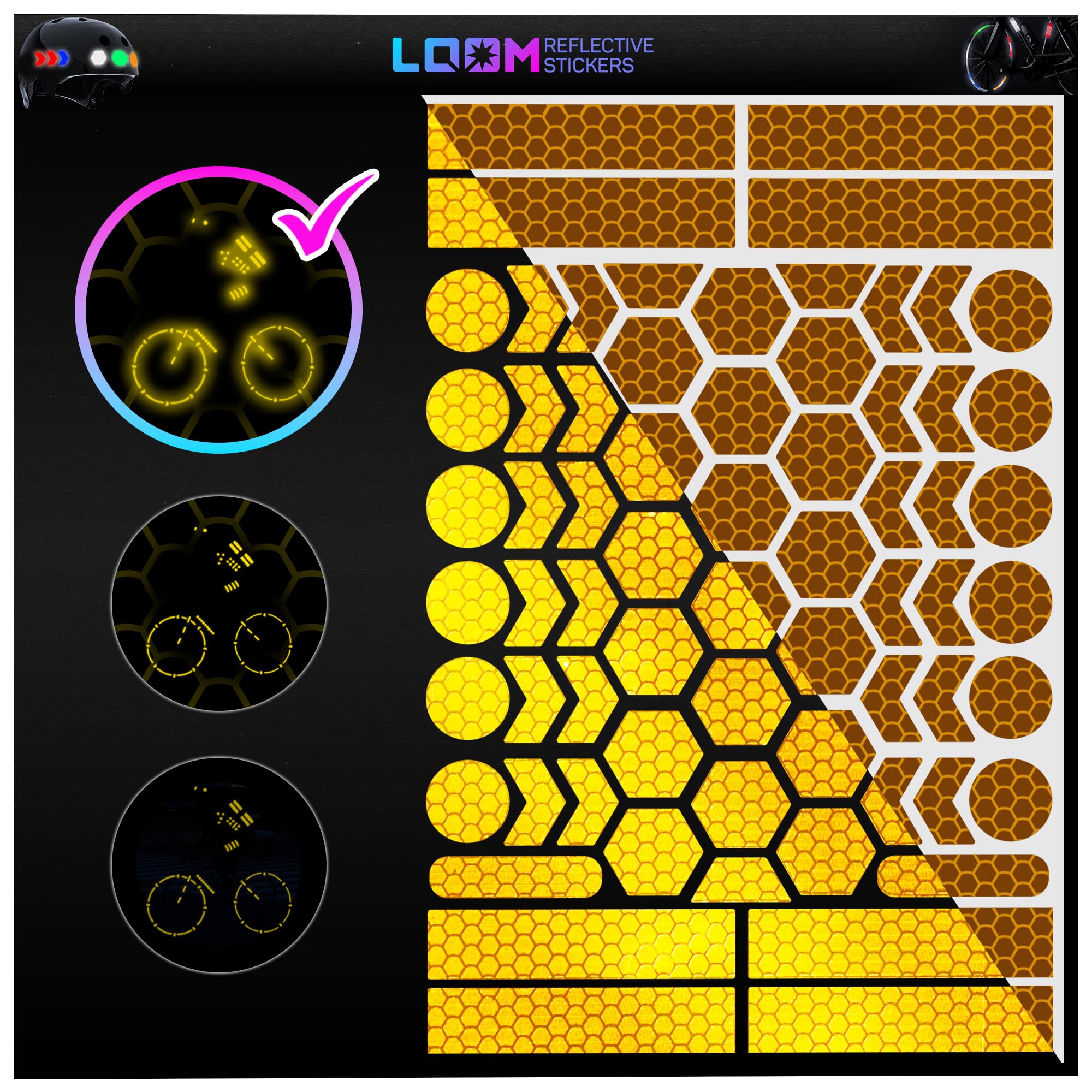 LOOM® Reflective Stickers for Bikes & Helmets