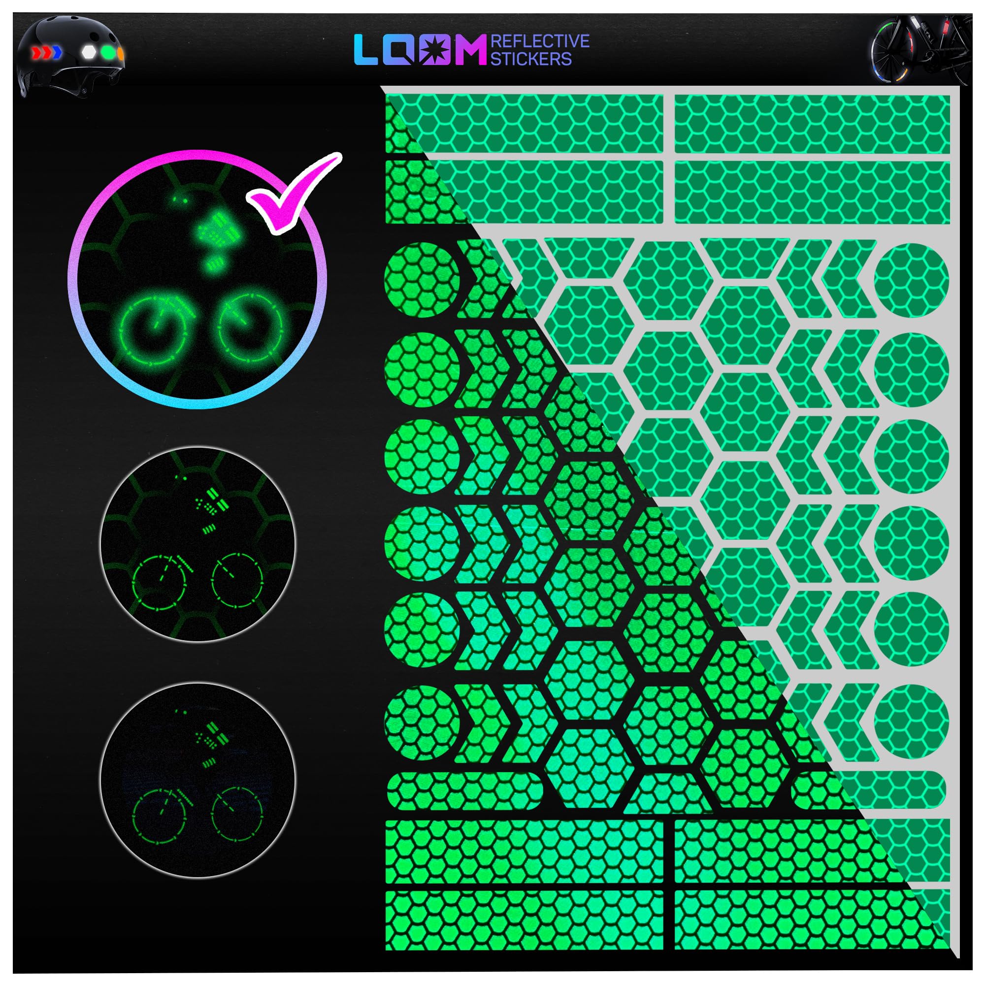 LOOM® Reflective Stickers for Bikes & Helmets