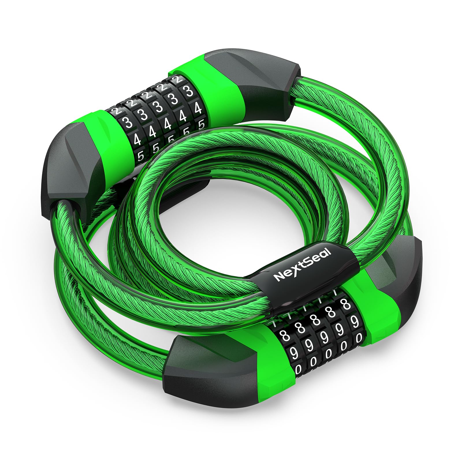 NextSeal Electric Scooter Lock, Bike Lock with 5-Digit Combination, 12MM Dual Cable Locks, Security 41.3inch Feet Bicycle Lock Anti Theft for Scooter, Bicycle, E-Bike, Electric Scooter Accessories