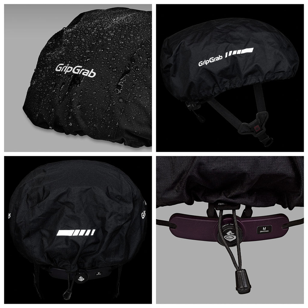GripGrab Cycling Helmet Cover Waterproof High-Visibility Reflective Rain